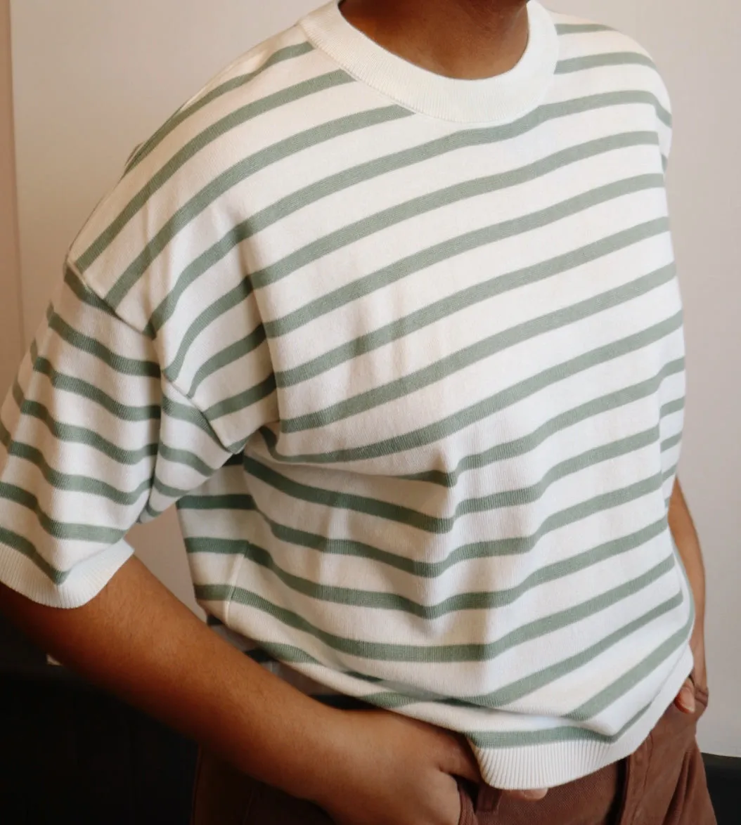 Striped Crop Sweater Top
