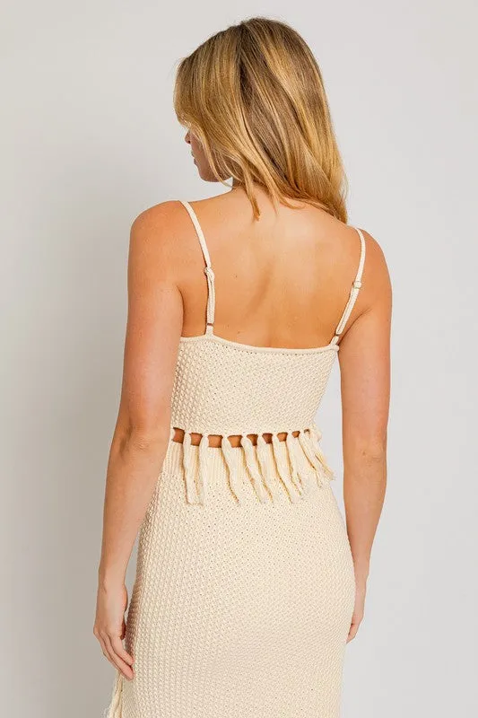Tessa Spaghetti Sweater Crop Top