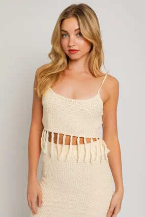 Tessa Spaghetti Sweater Crop Top