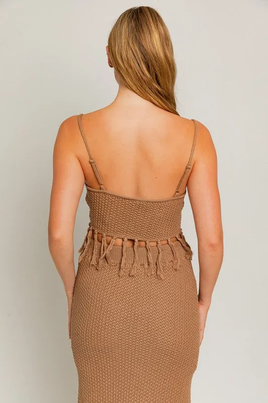 Tessa Spaghetti Sweater Crop Top