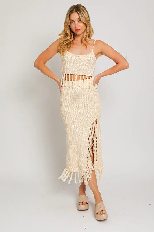 Tessa Spaghetti Sweater Crop Top