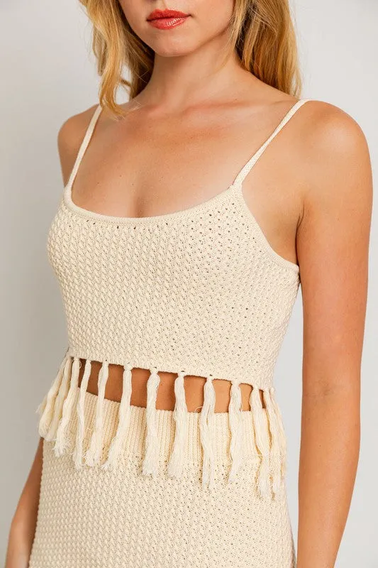 Tessa Spaghetti Sweater Crop Top