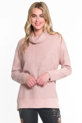 Texturized Knit Turtleneck - Blush