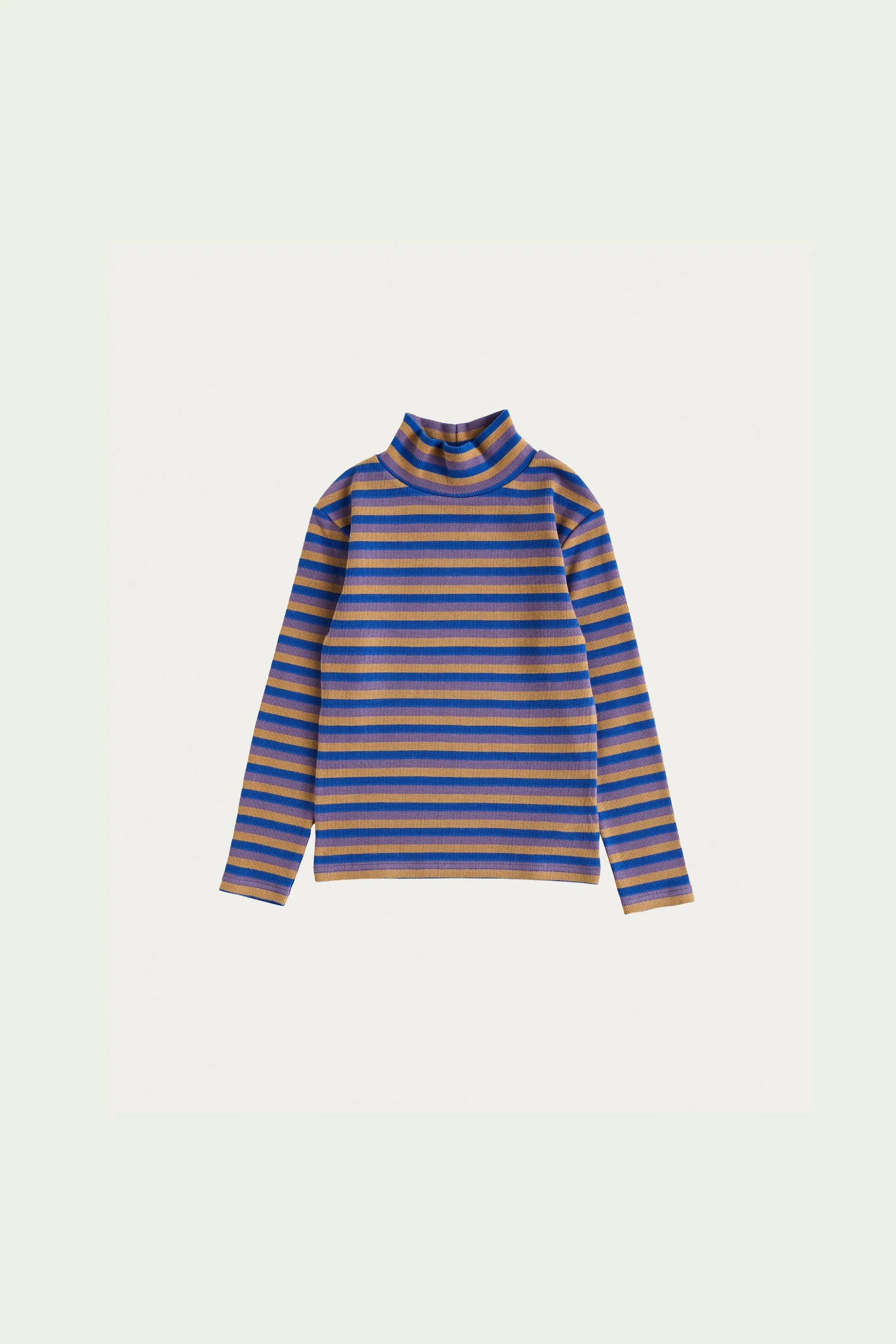 The Campamento Blue Stripe Turtleneck Top