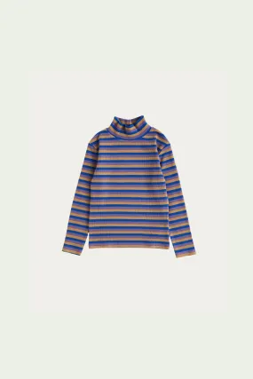 The Campamento Blue Stripe Turtleneck Top