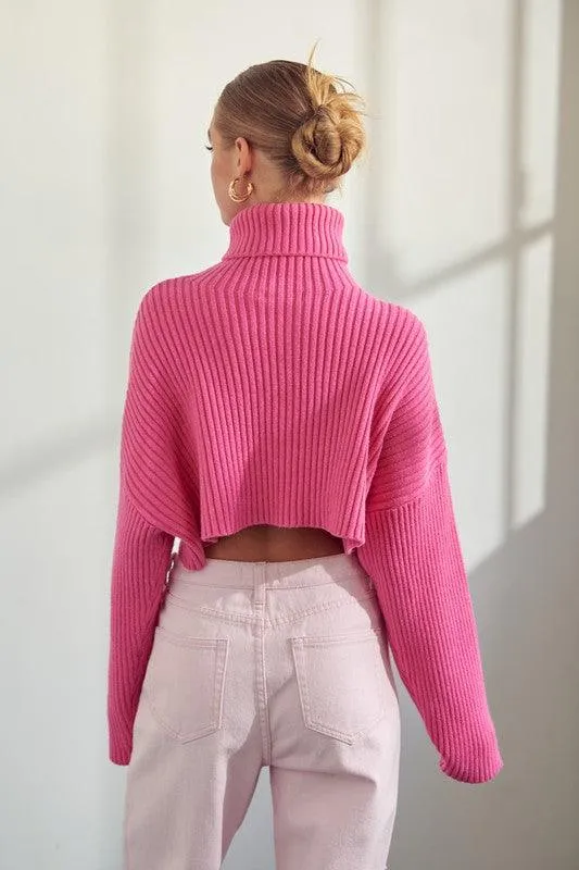 turtleneck crop sweater