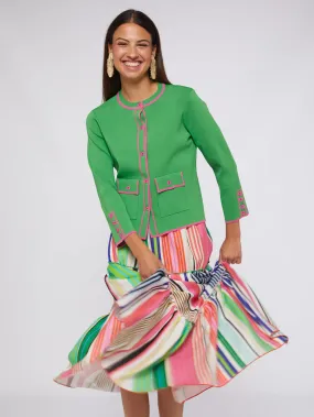 VEIDY STRIPE LINEN SKIRT