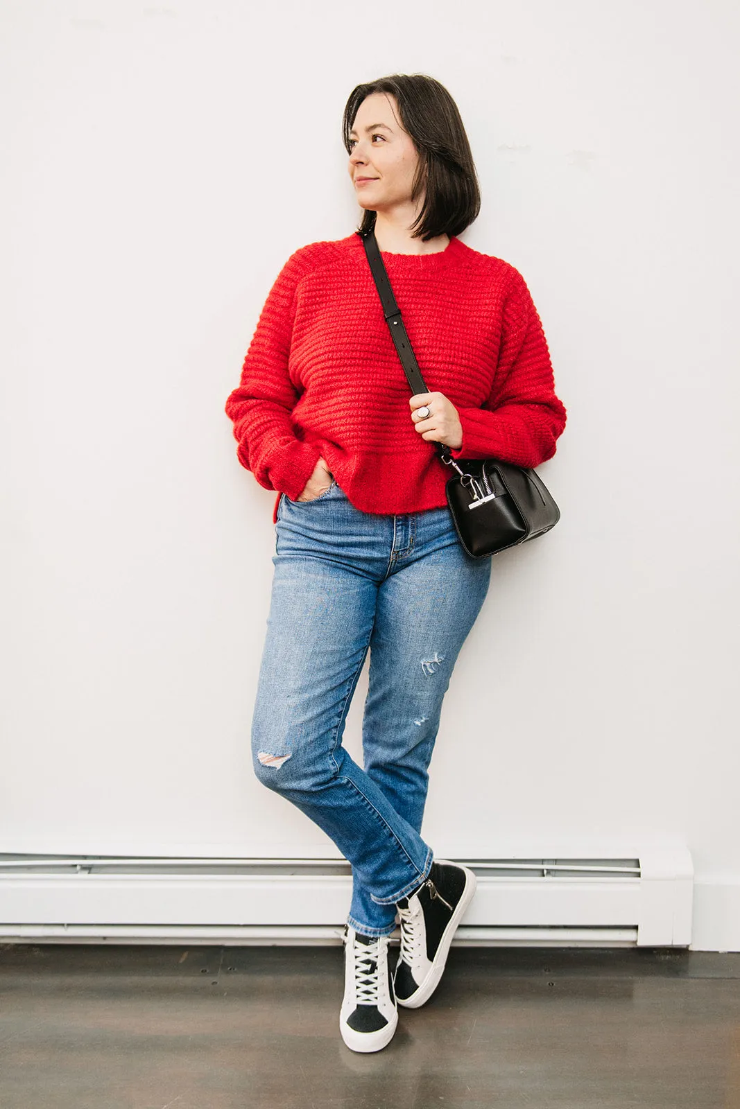 WAFFLE KNIT SWEATER