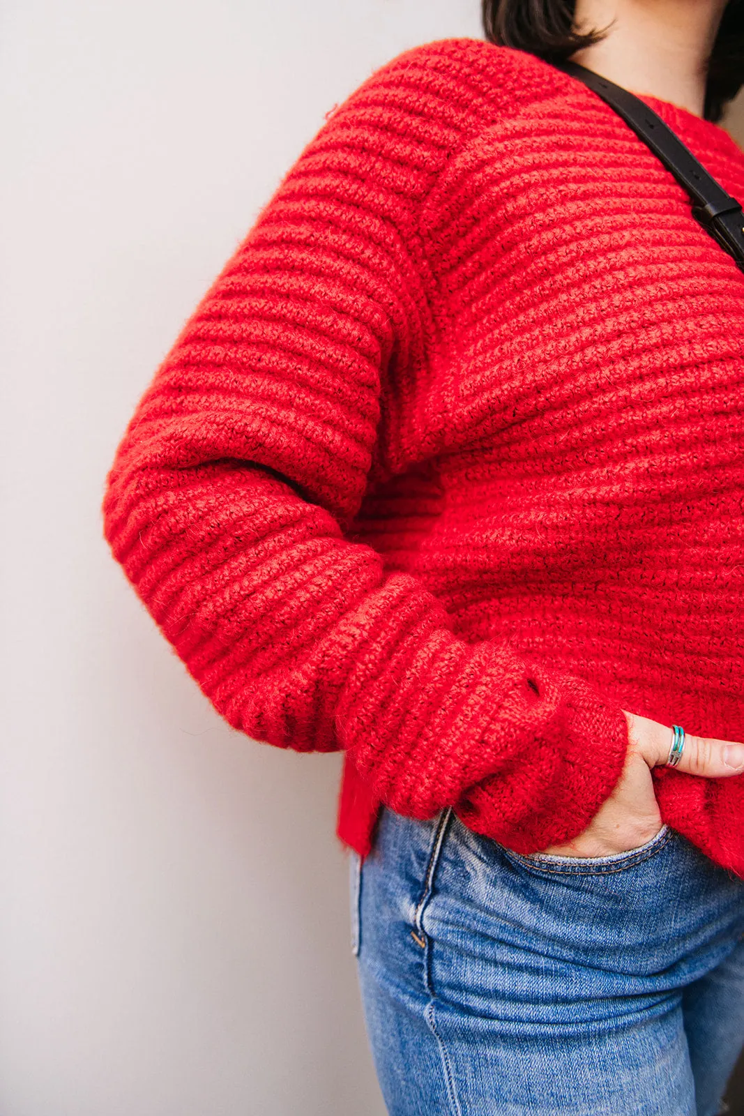 WAFFLE KNIT SWEATER