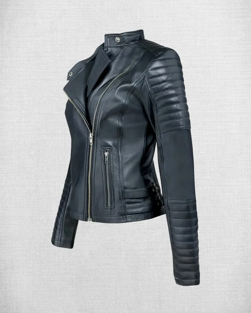 Women Black Trending Leather Jacket