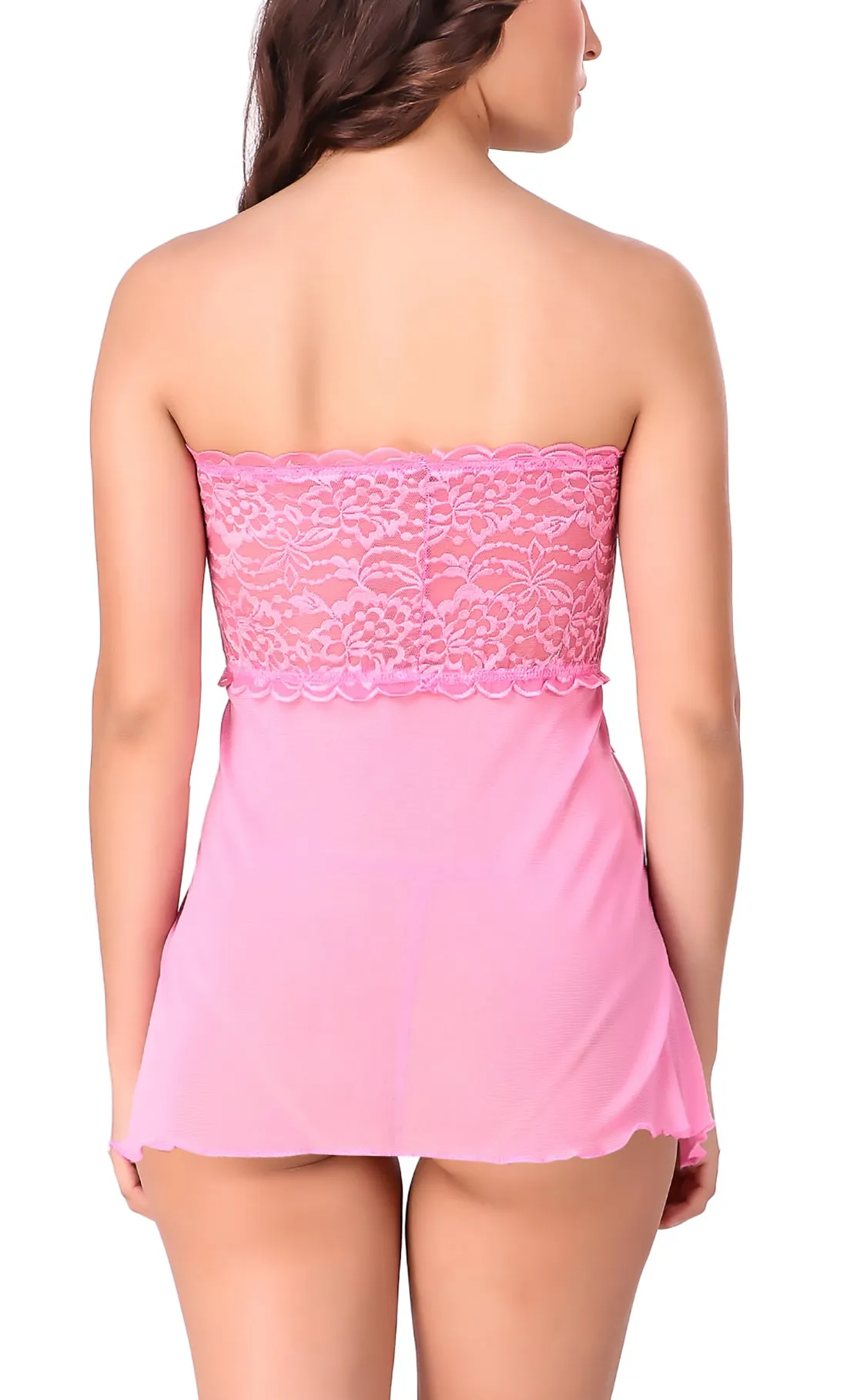Xs and Os Women Lace Babydoll Nightwear Lingerie (with Panty)