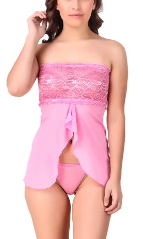 Xs and Os Women Lace Babydoll Nightwear Lingerie (with Panty)